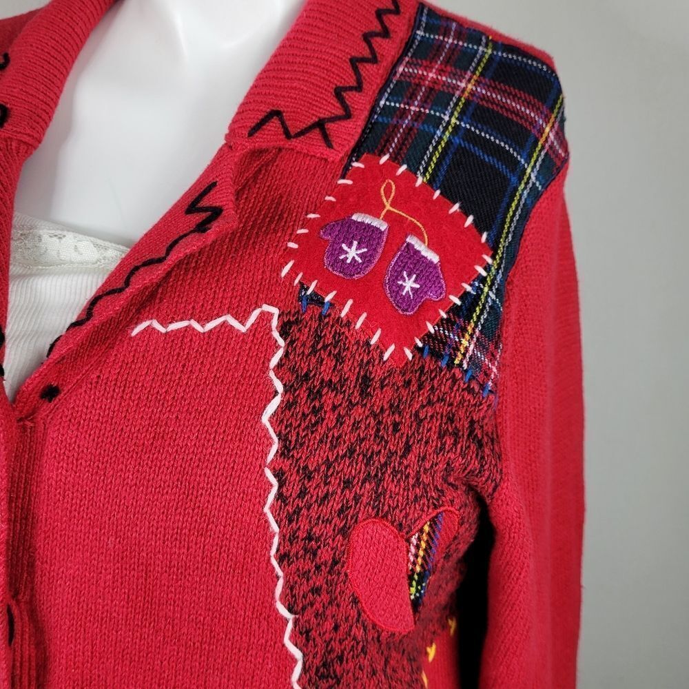 Designers Original Studios Joy Patchwork Snowmen Cardigan - Picture 11 of 12